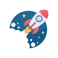 rocket launching into space business start up idea vector