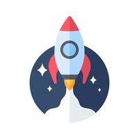 rocket launching into space business start up idea vector