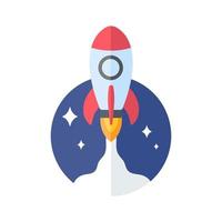 rocket launching into space business start up idea vector