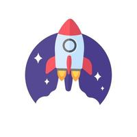 rocket launching into space business start up idea vector