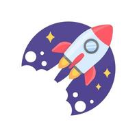 rocket launching into space business start up idea vector