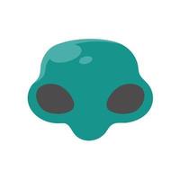 Alien faces. green alien creature with big eyes vector