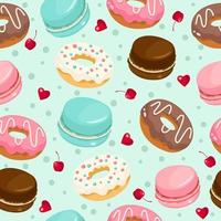 Sweet Macaron Seamless Pattern vector