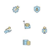 conjunto de iconos de ciberseguridad. elementos de vector de símbolo de paquete de ciberseguridad para web infográfico