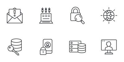 Cybersecurity icons set . Cybersecurity pack symbol vector elements for infographic web