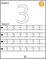 Handwriting Numbers tracing pages for writing numbers Learning numbers, Numbers tracing worksheet for kindergarten vector