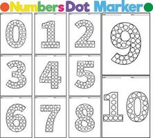 Numbers Digital educational game for toddlers plasticine patches or dot marker pages to develop fine motor vector