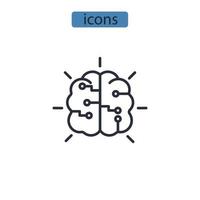 iconos de aprendizaje automático simbolizan elementos vectoriales para la web infográfica vector