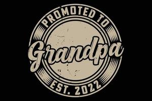 Promoted to grandpa vintage badge vector