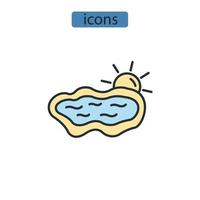 conjunto de iconos de natación. elementos de vector de símbolo de paquete de natación para web de infografía