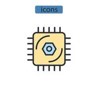 iconos de consistencia de ciclo temporal simbolizan elementos vectoriales para web infográfico vector