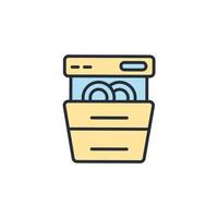 Dishwasher icons  symbol vector elements for infographic web