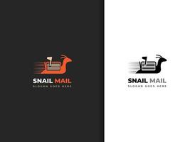 Snail mail, illustration design of a snail and a speeding mailbox vector