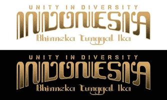 illustration indonesian bhineka Tunggal ika concept typography vector