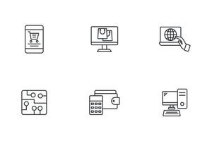 Conjunto de iconos de tecnología de banca por Internet de pago electrónico. elementos de vector de símbolo de paquete de tecnología de banca por Internet de pago electrónico para web infográfico