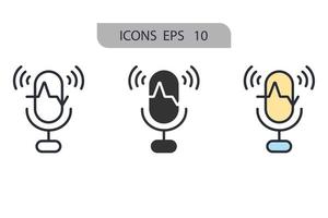 iconos de reconocimiento de voz símbolo elementos vectoriales para web infográfico vector
