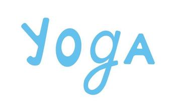 The word yoga. Indian greeting. Vector cartoon.