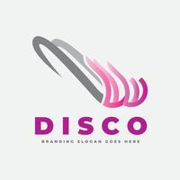 logotipo de zapato de mujer discoteca vector