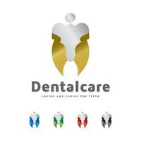 logotipo de sonrisa dental y cuidado dental vector