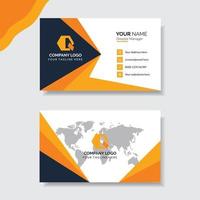 Orange color creative business card template vector