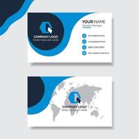 Blue and white elegant business card template vector