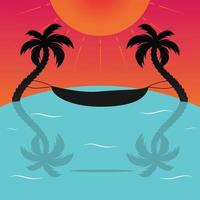 Palm tree summer logo template vector illustration