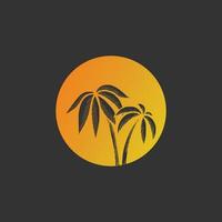 Ilustración de vector de plantilla de logotipo de verano de palmera