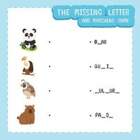 The missing letter and matching game vector