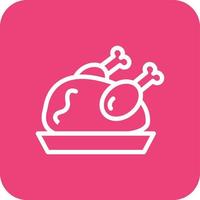 Cooked chicken Vector Icon Design Illustration