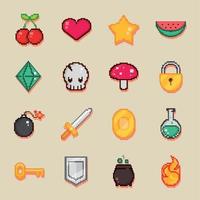 pixel video game collection vector
