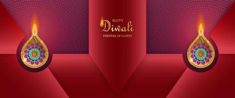 tarjeta festiva de diwali y deepawali. el festival indio de las luces vector