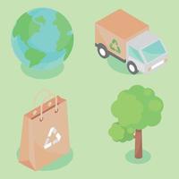 eco y reciclar vector