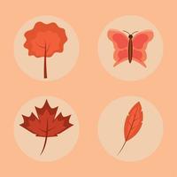 set autumn season vector