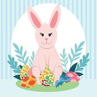 easter cute rabbit vector