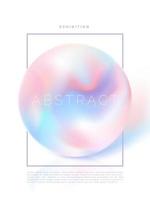Vector Iridescent or Holographic Pearl Poster, Brochure or Book Cover Template.