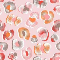 Vector Pink and Orange Leopard Seamless Pattern, Halftone Effect.