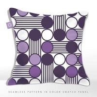 Vector Retro Circles and Stripes Seamless Pattern for Fabric or Wallpaper Print, Purple and White.