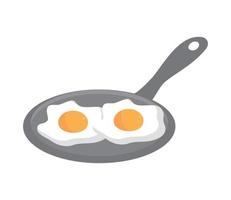 fried eggs in saucepan vector