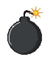 icono de píxel de bomba vector