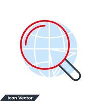 search icon logo vector illustration. Magnifying glass symbol template for graphic and web design collection