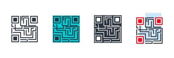 Barcode icon logo vector illustration. QR code symbol template for graphic and web design collection