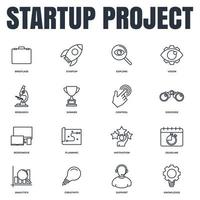 Set of Startup project icon logo vector illustration. development pack symbol template for graphic and web design collection