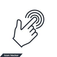 ilustración de vector de logotipo de icono de control interactivo virtual. plantilla de símbolo táctil de control para la colección de diseño gráfico y web