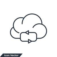 ilustración de vector de logotipo de icono de nube de sincronización. plantilla de símbolo de computación en la nube para la colección de diseño gráfico y web