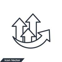 growth icon logo vector illustration. Graph symbol template for graphic and web design collection