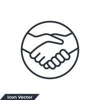 Handshake icon logo vector illustration. partnership symbol template for graphic and web design collection