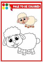 coloring book for kids. sheep vector