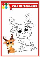 coloring book for kids. deer vector