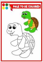 coloring book for kids. turtle vector