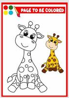 libro para colorear para niños. jirafa vector